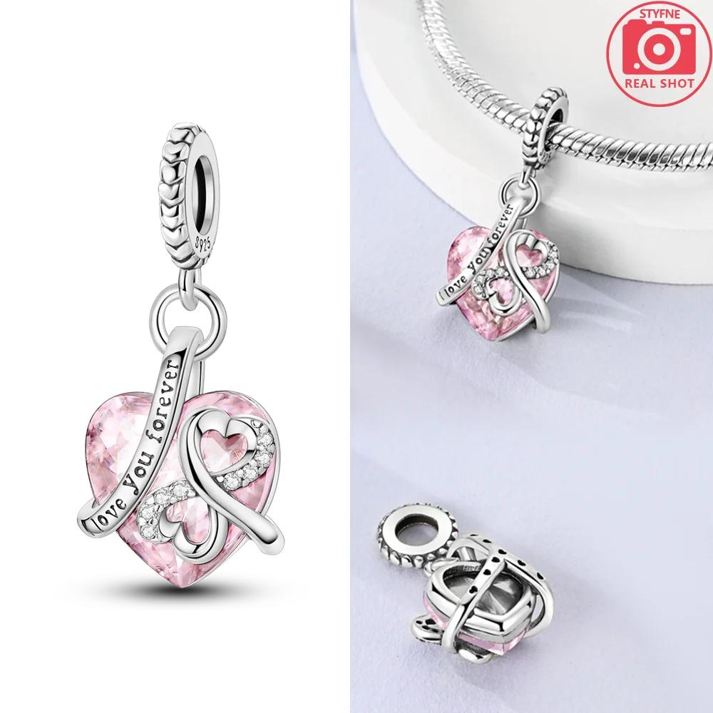 Cute Lovely Butterfly Perfume Girl Dangle Original Pink Charms Charms Beads Fit Bracelet Pendant Making For Woman Jewelry Gift
