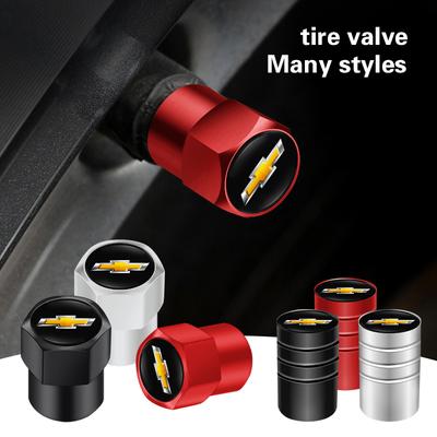 4pcs 3D Metal Car Tire Valve Caps Wheel Dust Cover For Cruze Sonic Silverado Trax Camaro Captiva Equinox Trailblazer