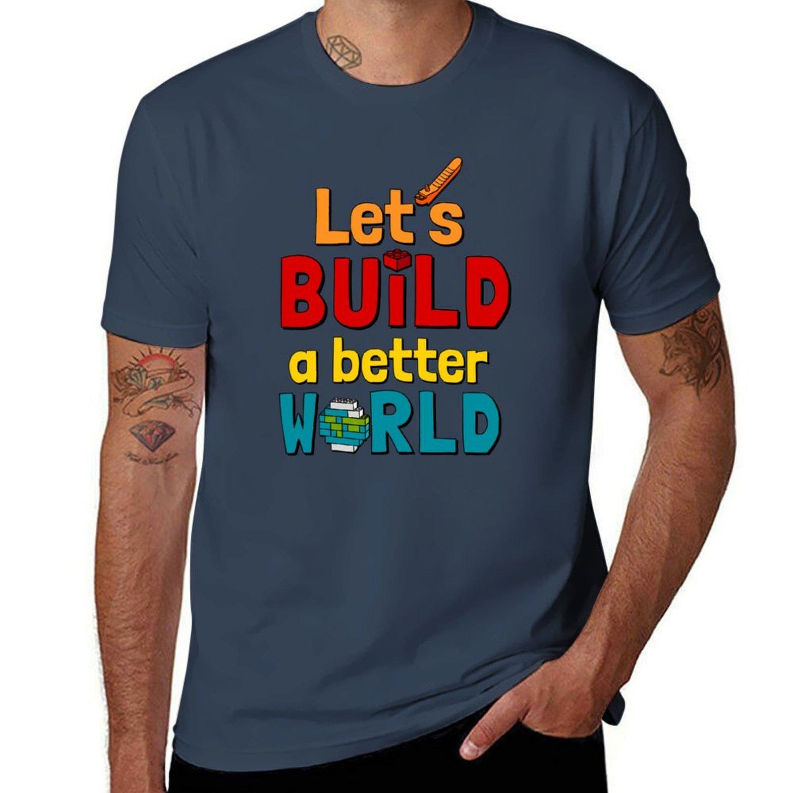 Lets build a better world in colors TShirt Moisture Wicking Athletic TShirt S