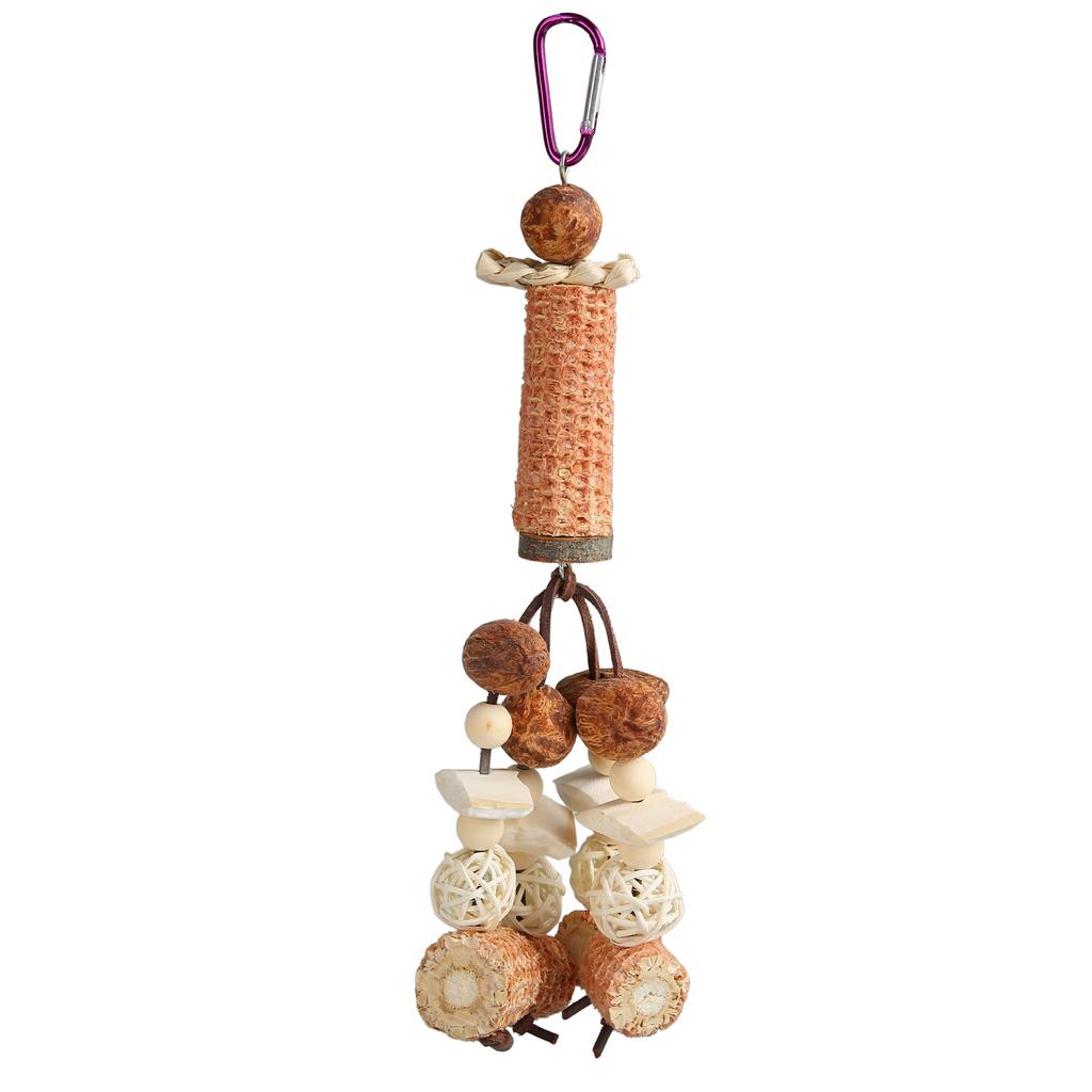 Parrot Corn Cob Chew Toys Cuttlefish Bone Boredom Relief Parrot Chewing Toy for Parrots Cockatiel Budgerigar Rattan