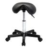 Saddle Stool Plastic Flat Feet Rotation Bar Stool Black