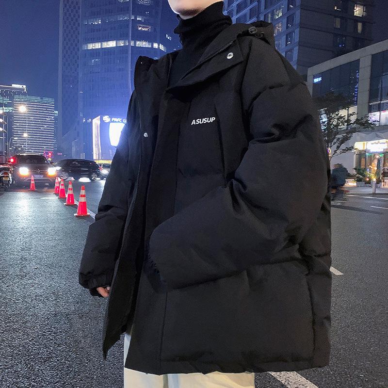 Men's Hooded Cotton Jacket - 2025 Autumn/Winter Youth Trend, Thick Padded for Warmth, Stylish Brand, Ideal for Middle School Students