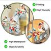 Holiday Party Window Accents Christmas Watercolor Bird Sticker, Santa Hat On Beey Winter Glass Decals Branch Static Decal, Waterproof Cling for