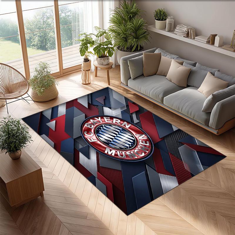 FC Bayern München Bedruckter Flanell Teppich rutschfest weich Polyester Boden Teppich Indoor Dekor Matte für Schlafzimmer Wohnzimmer Sofa Spielzimmer Heimdekoration