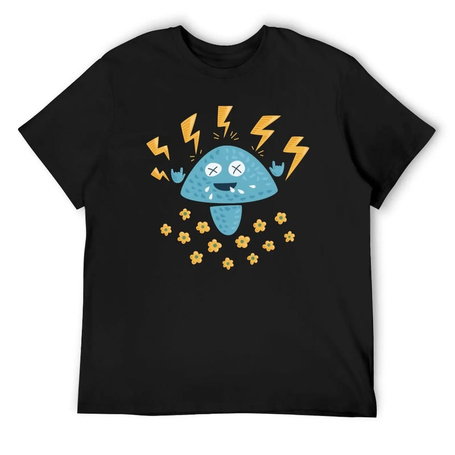 

Heavy Metal Mushroom Funny Music Character T-Shirt valentines boutique clothes shirts graphic clothes Men s t shirts XXXXXL чорний