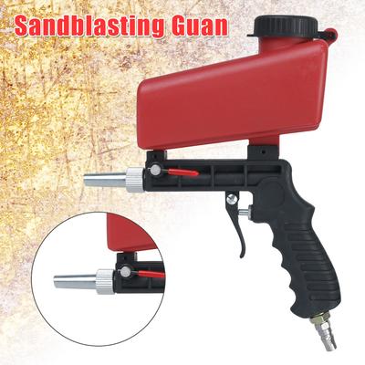 Sandblasting Gun Portable Gravity Sand Blaster High Pressure Gun 90psi Small Sand Blasting Machine Adjustable Handheld Pneumatic Blasting Gun Set
