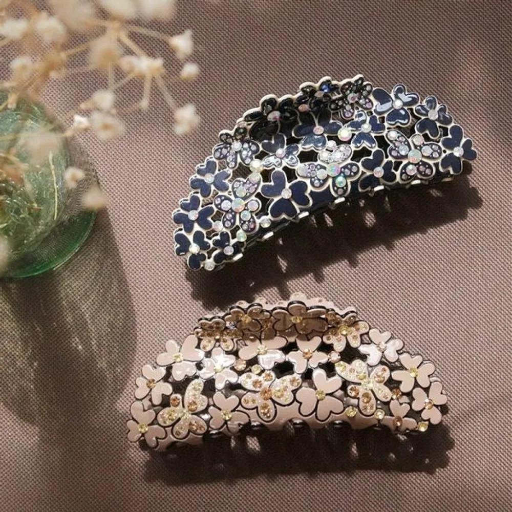 bydaisy Large Size Flower Premium Hair Clip Bh0754 brown