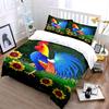 Colorful Rooster Floral Wall Art Multiple Sizes Kid'S And Adults' Bedroom Exquisite 3Pc Bedding Set, Gift