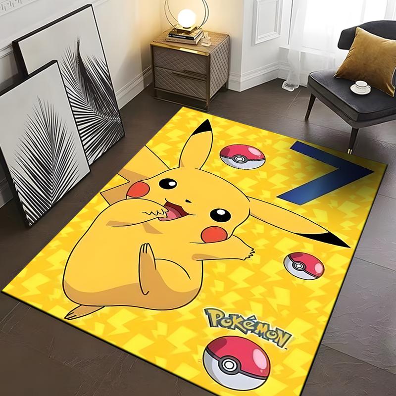 3D Pokemen-Pikachu Carpet Yoga Living Room Decor Children's Crawling Mat Doormat Living Room Rug Gifts for Family Kids Potdemiel