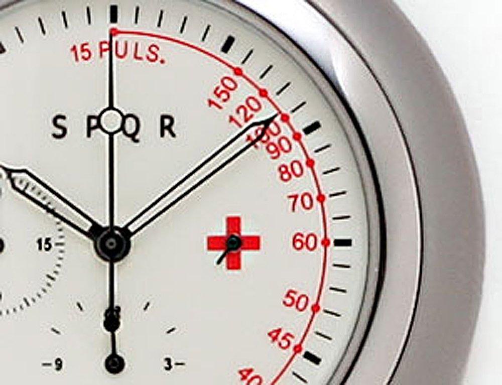 SPQR THE PULSE Somes Saddle Leather Strap Japanese Pulse Watch with Chronograph High Spec Nurse Watch × (Beige)