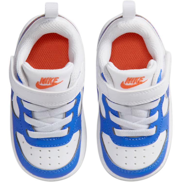 Nike Court Borough Synthetic Leather Comfortable Low-Top Walking Shoes Baby Sneaker White Blue IR5461-101