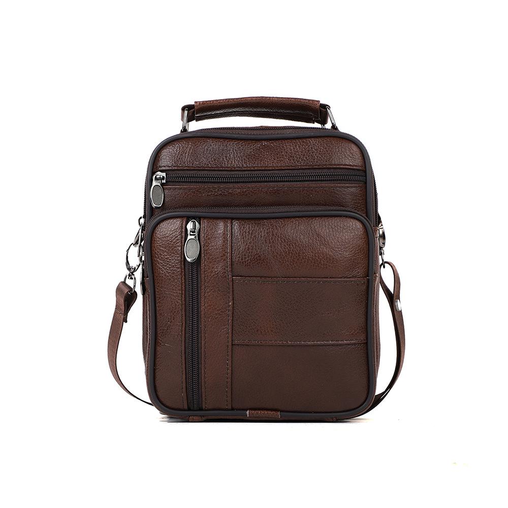 

Top Grain Cowhide Vintage Men s Crossbody Leather Bag - Vertical Casual Shoulder Bag, Portable and Multifunctional