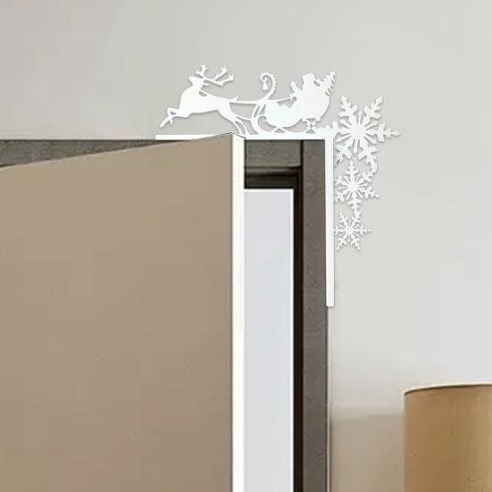 

Christmas Door Frame Decoration Metal Snowman Elk Santa Claus Snowflake Xmas Tree