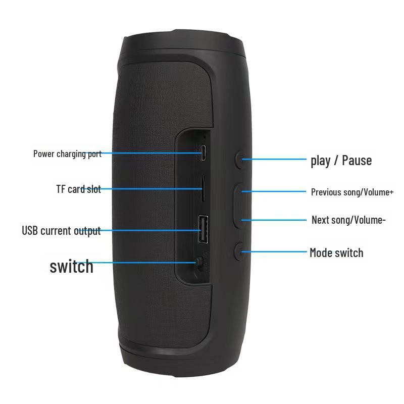 007 Portable Bluetooth Speaker - Home/Outdoor Subwoofer, Voice Broadcast, Mini Karaoke