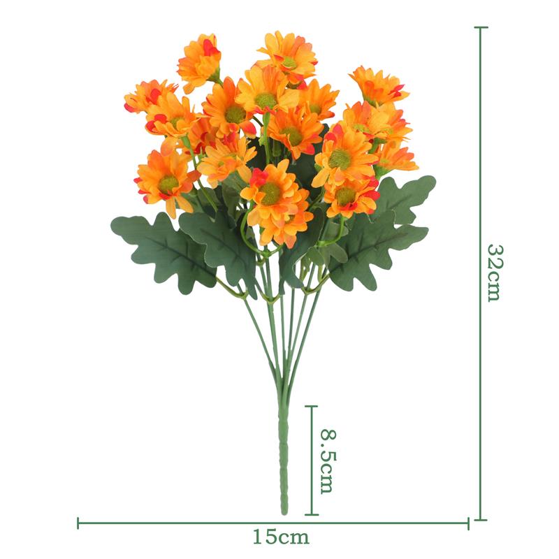 Funsdecor Mums, Artificial Sunset Mums, Artificial Outdoor Sunset Mums Flowers