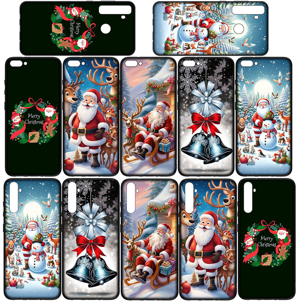 Phone Case for iPhone 17 16 15 Plus Huawei P30 P20 Lite Y9 Redmi Note 14 12 11 13 Pro Max OPPO A60 A80 A40 A18 Tree Snowman Merry Christmas Deer Cover
