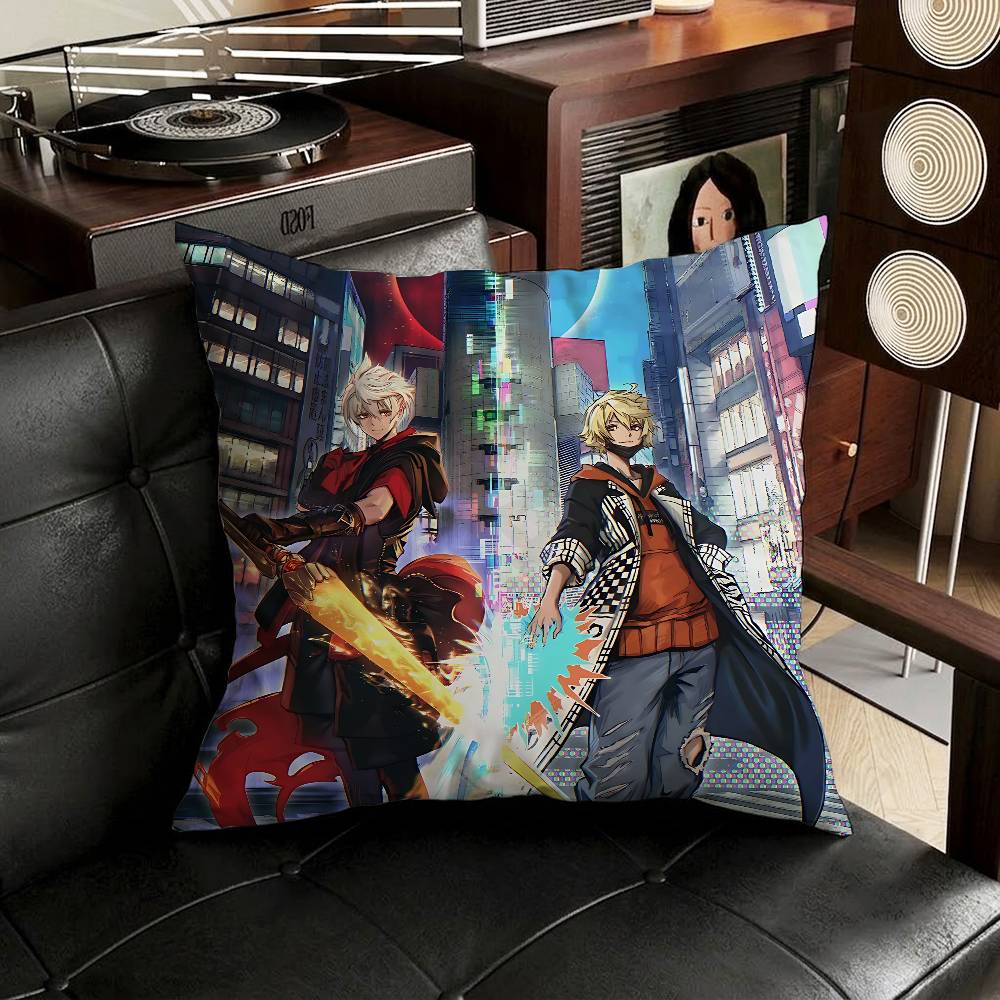 The WWorld Ends with You Pillow Case Antidustmite Pillowcase Invisible zipper silky short plush Sofa cushion cover