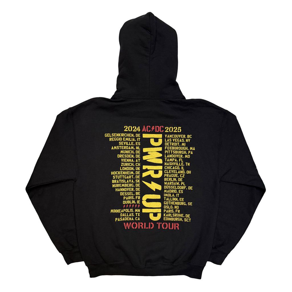 AC/DC Unisex Adult World Tour Â´24-Â´25 Lightning Bolt Hoodie