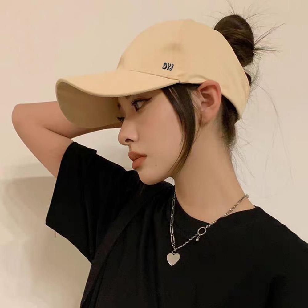 with Open Top Summer Women s Ponytail Hat Letter Embroidery Back Opening Design Hat Baseball Cap хаки