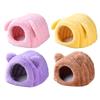 Semi Enclosed Hamster Bed Cave House Soft Velvet Shelter Warm Nest for Small Pet Habitat