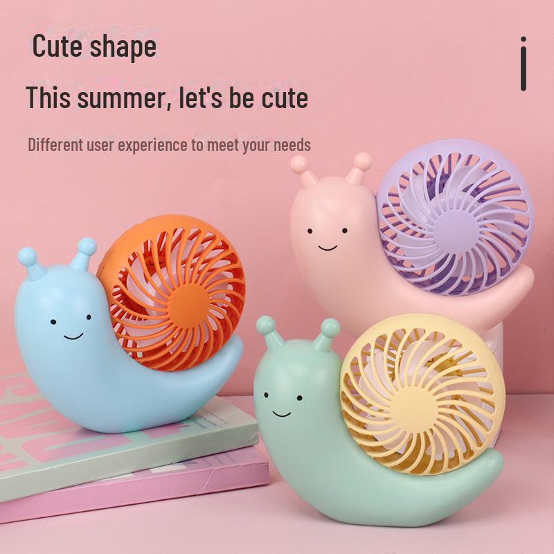 USB Rechargeable Cartoon Snail Handheld Fan: A Fun Summer Gift for Kids and Students