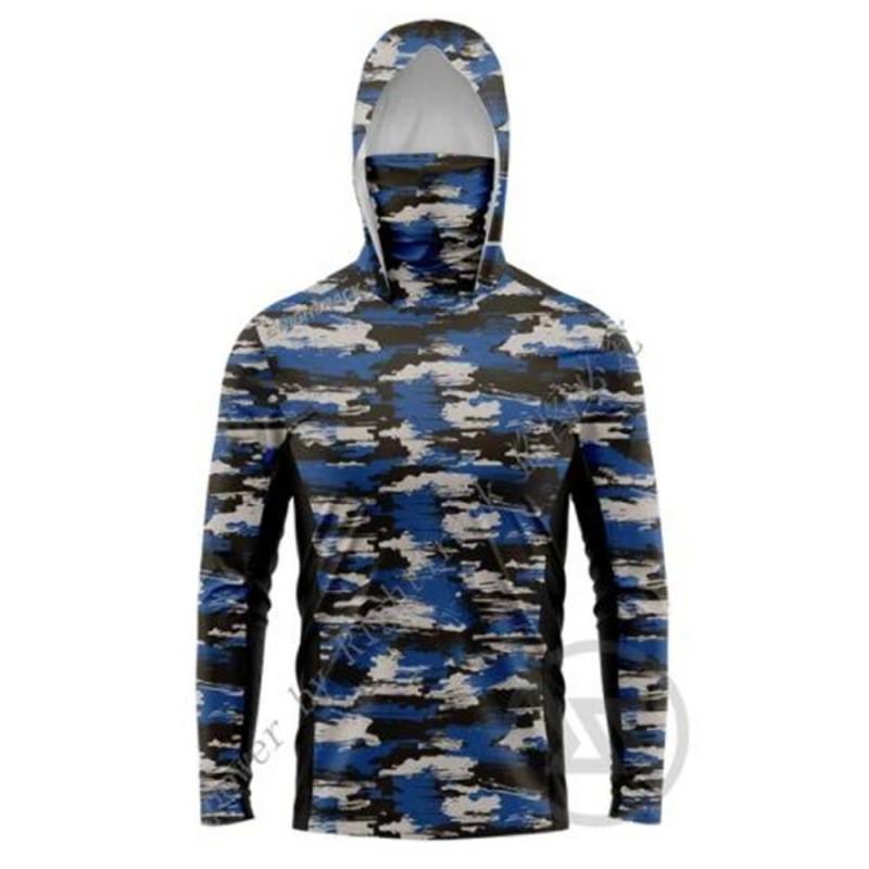Lightweight Quick-Dry Fishing Shirt With Hood Men Outdoor Water Sports UV Protection Breathable Top