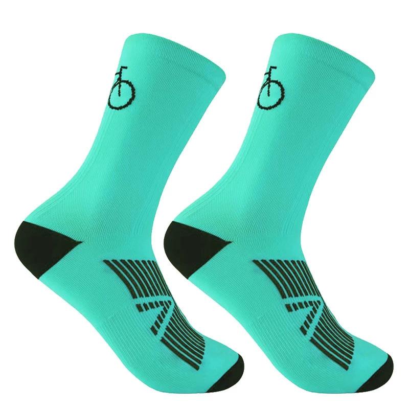 

Cycling Socks MTB bike Socks Breathable Quick-Drying Stretch Road Bicycle Socks Outdoor Sports Racing Running Cycling Socks зелёный