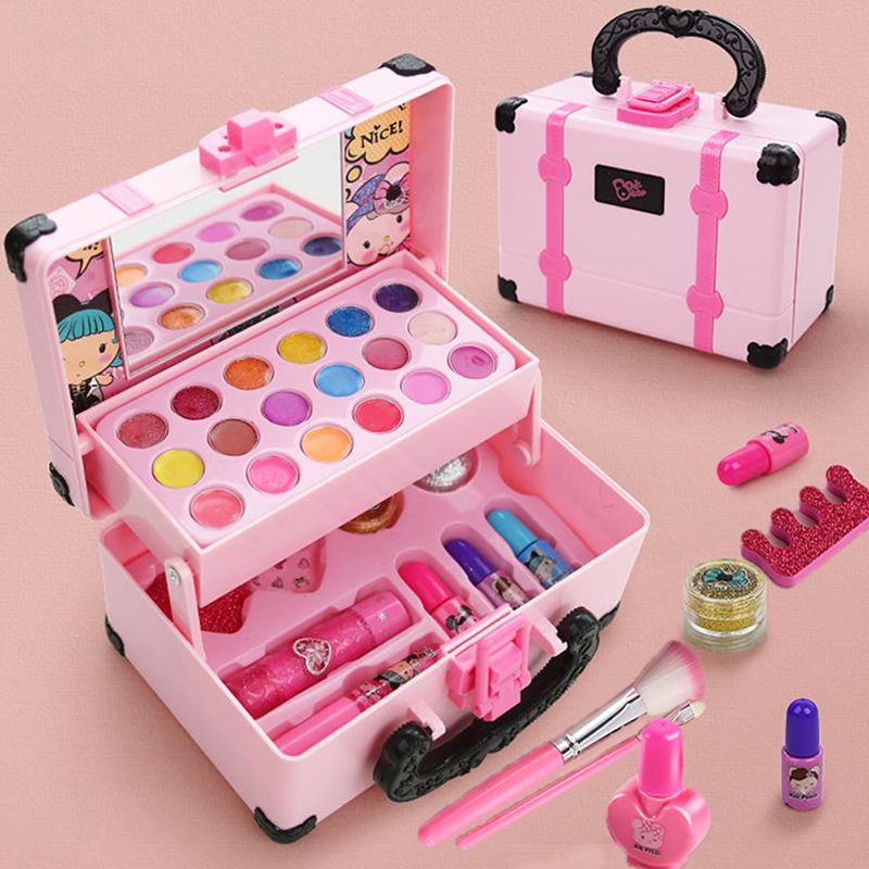 1 Set Kinder-Make-up-Set Für Mädchen Waschbares Sicheres Kosmetikspielzeug-Set Kinder-Make-up-Kosmetik Spielbox Spielset Sicherheit Ungiftiges Spielzeug
