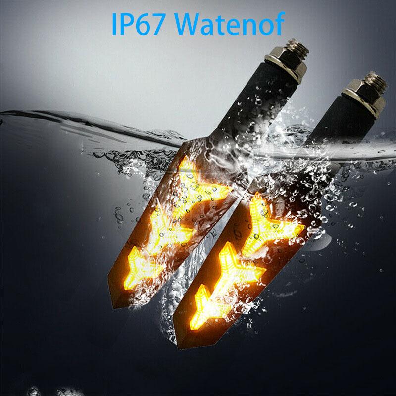 2pcs Motorcycle Flowing Water LED Turn Signal Light Indicator Lamp Arrow Flash Warning Universal Motorcycle Tail Flasher