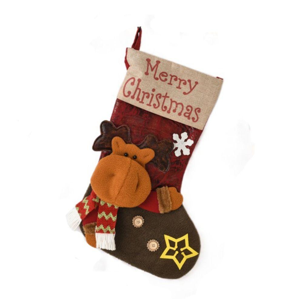 

Santa Christmas Gift Sock Reindeer Gift Bag Snowman Christmas Stocking Navidad C