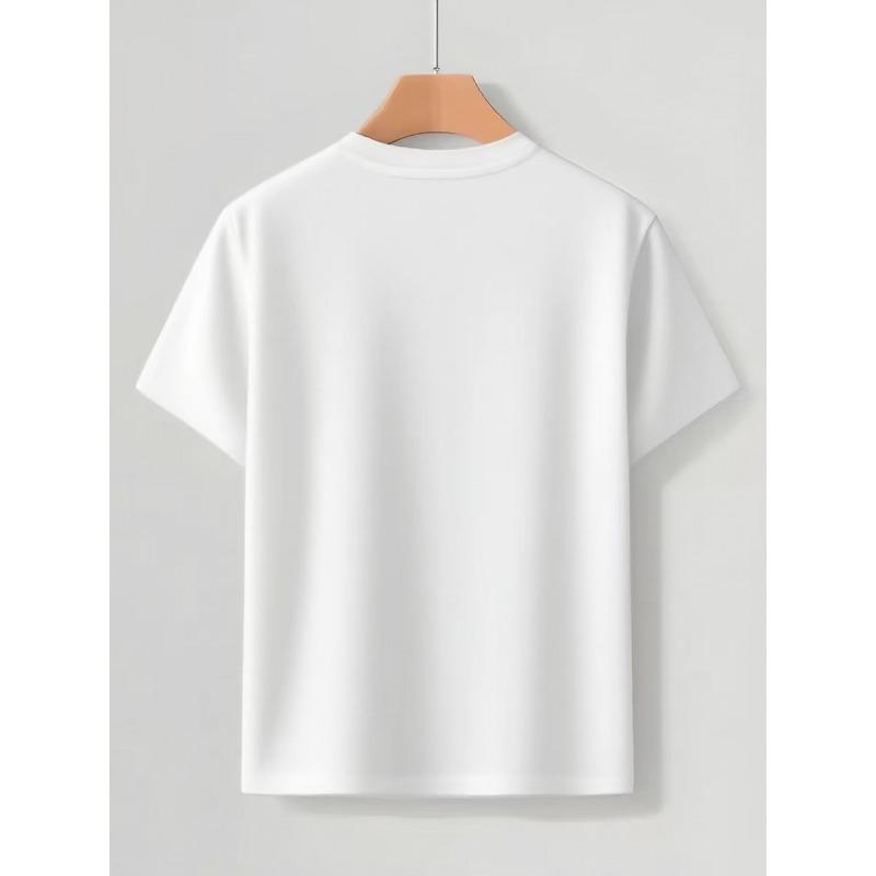European Sizes Men' German Beer Print T-Shirt - Free Deutschland Full-Body Beer, Casual Round Neck Short Sleeve Top