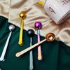 Two-in-one Cute Stainless Steel Coffee Spoon Sealing Clip Tea Coffee Measuring Spoon Scoop Kitchen Decor Accessories
