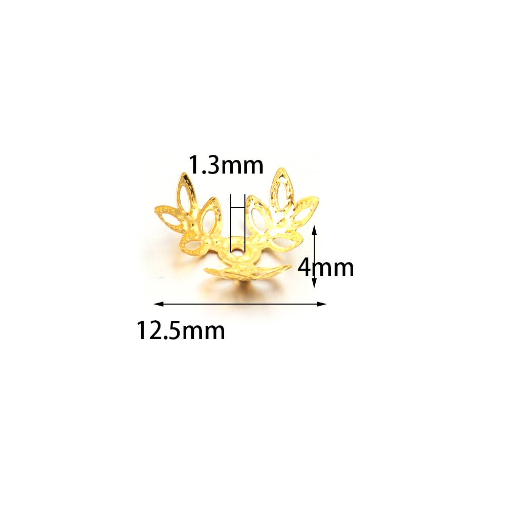 100pcs/Pack Flower Beads Caps Iron Floral Spacer Beads Pendant for Crafts Necklace Earrings Bracelet Jewelry Making Findings
