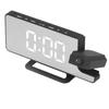Projection Alarm Clock LED Digital Mirror Alarm Clock Rechargeable 6 Gear Brightness Bedside Clock