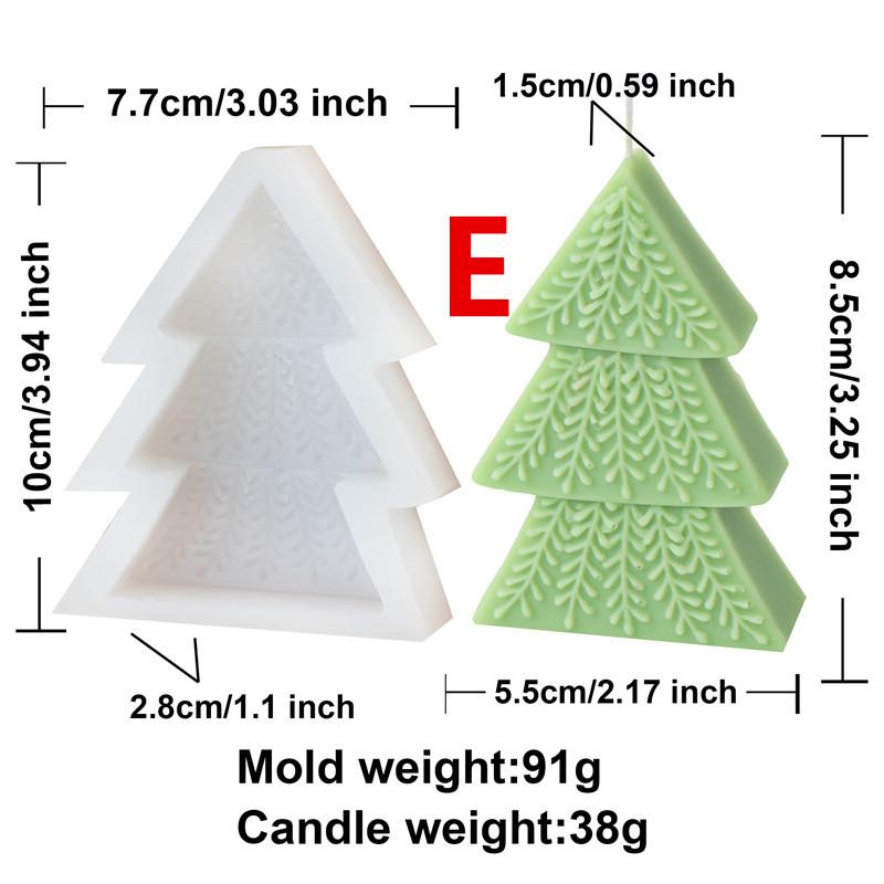 

3D Christmas Tree Silicone Candle Mold DIY Xmas Ornaments Making Handmade Scented Soap Plaster Resin Festival Gifts Decor