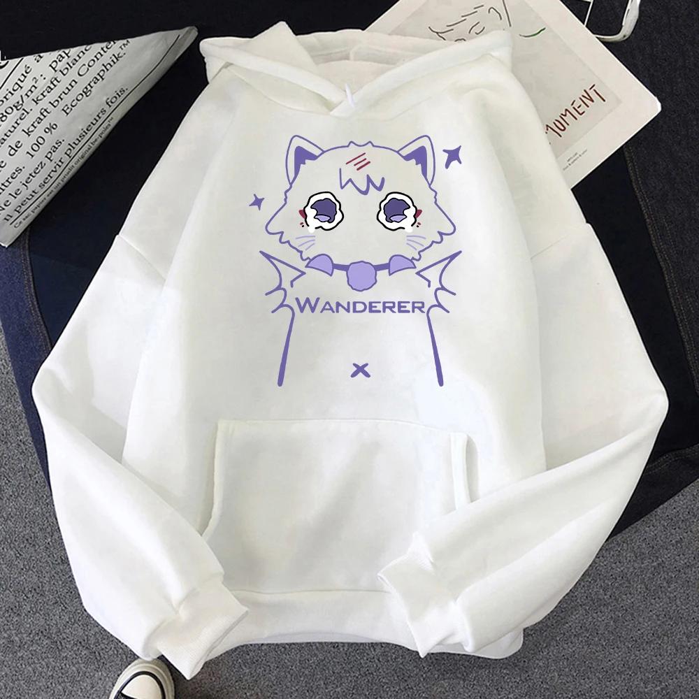 Genshin Impact Scaramouche Cat Hoodie Cute Women Korea Kawaii Wanderer Hoodies Unisex Autumn Winter Casual Pullovers Sweatshirts
