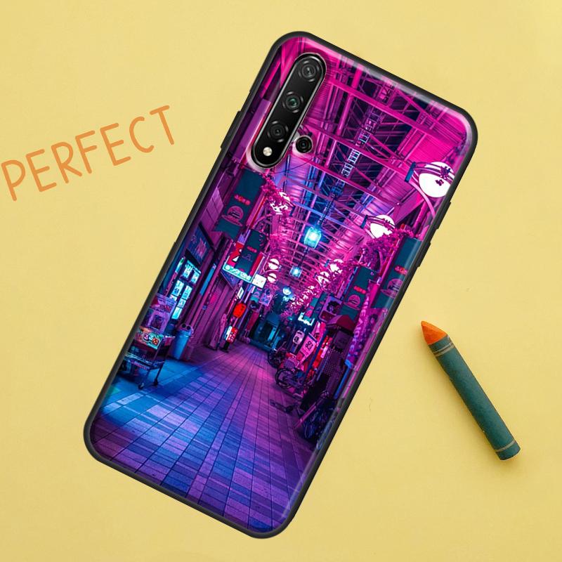 Japanese Night City Aesthetic For Huawei Nova 10 9 SE 11 Pro 12i 11i 8i Y60 Y70 Y90 Y61 Y91 Y72 Y73 P20 P40 P30 Lite Case