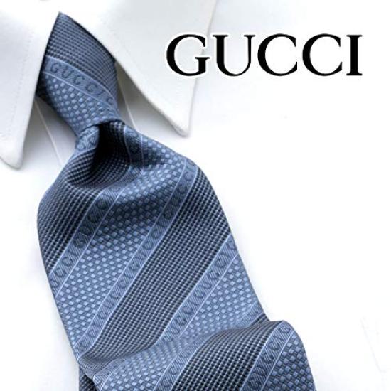 Gucci Gravata Listrada Azul GUJ-833 [Usada]