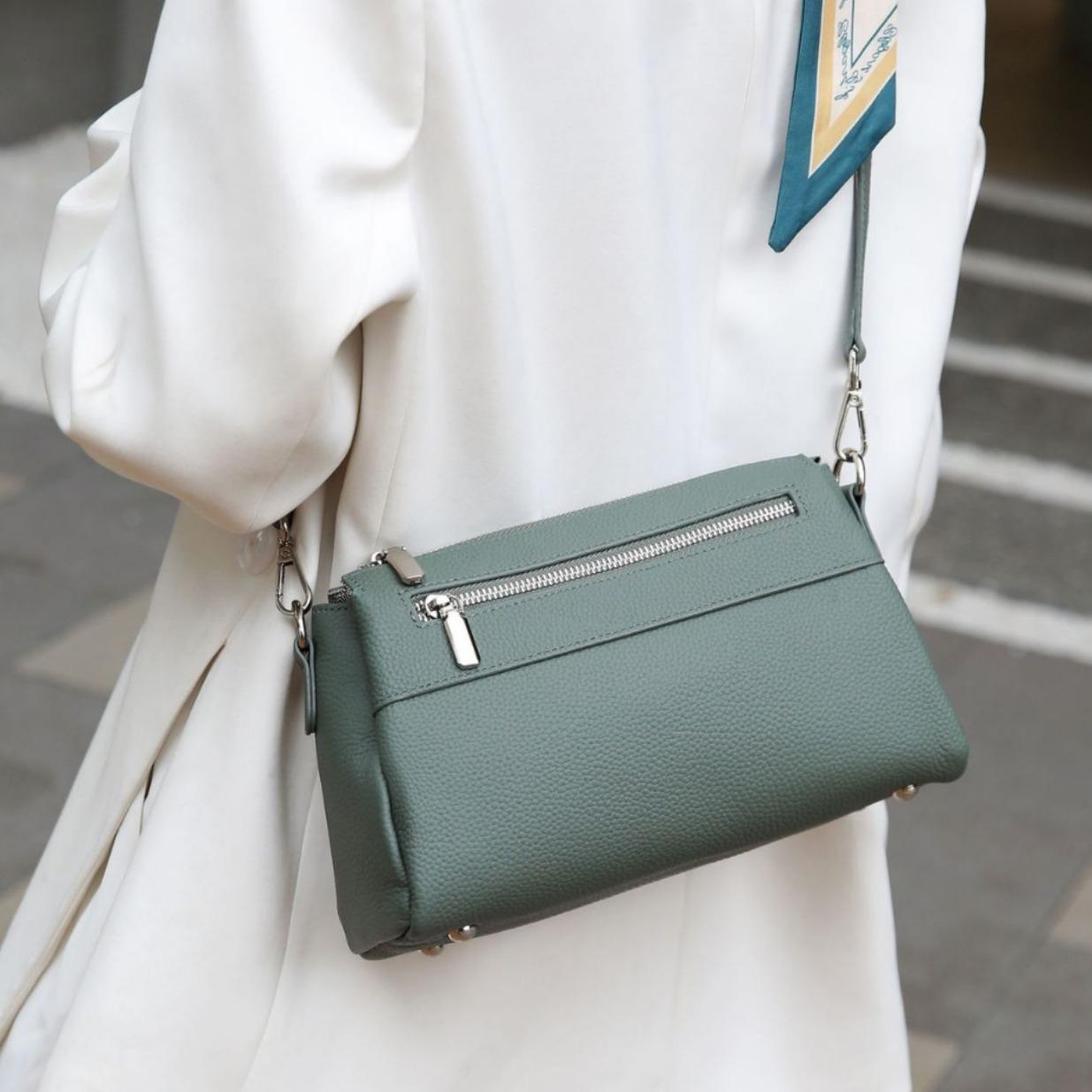 

Женская сумка через плечо из коровьей кожи, вместительная, модная, простая и практичная, с несколькими отделениями, из мягкой кожи