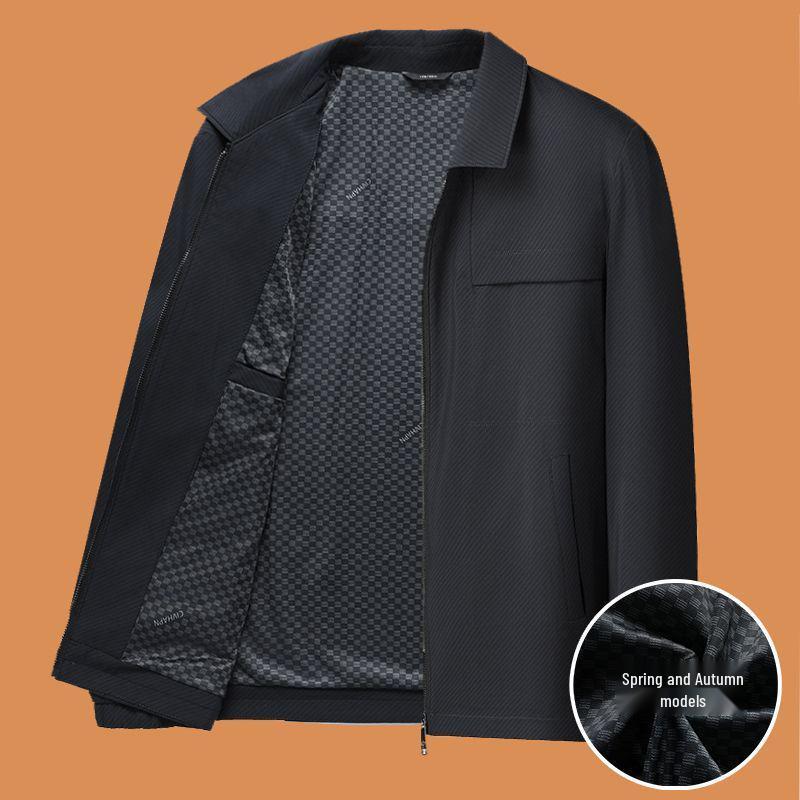 Men's Mid-aged Fleece-lined Winter Jacket: Warm, Thick, and Perfect for Autumn and Winter.
