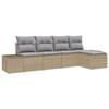 VidaXL Ensemble de canapés de jardin 5 pièces avec coussins beige en poly rotin 3347020
