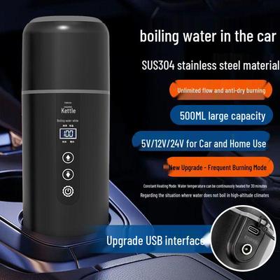 12V/24V Elektrischer Wasserkocher für Autos: Isolierkanne für Zuhause & LKW