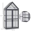 Cold Frame Mini Greenhouse 3 Tiers Hothouse Plant Bed with Fold-Open Roof Double Doors Made of Wood Polycarbonate Weatherproof Natural 70.5 X 42 X