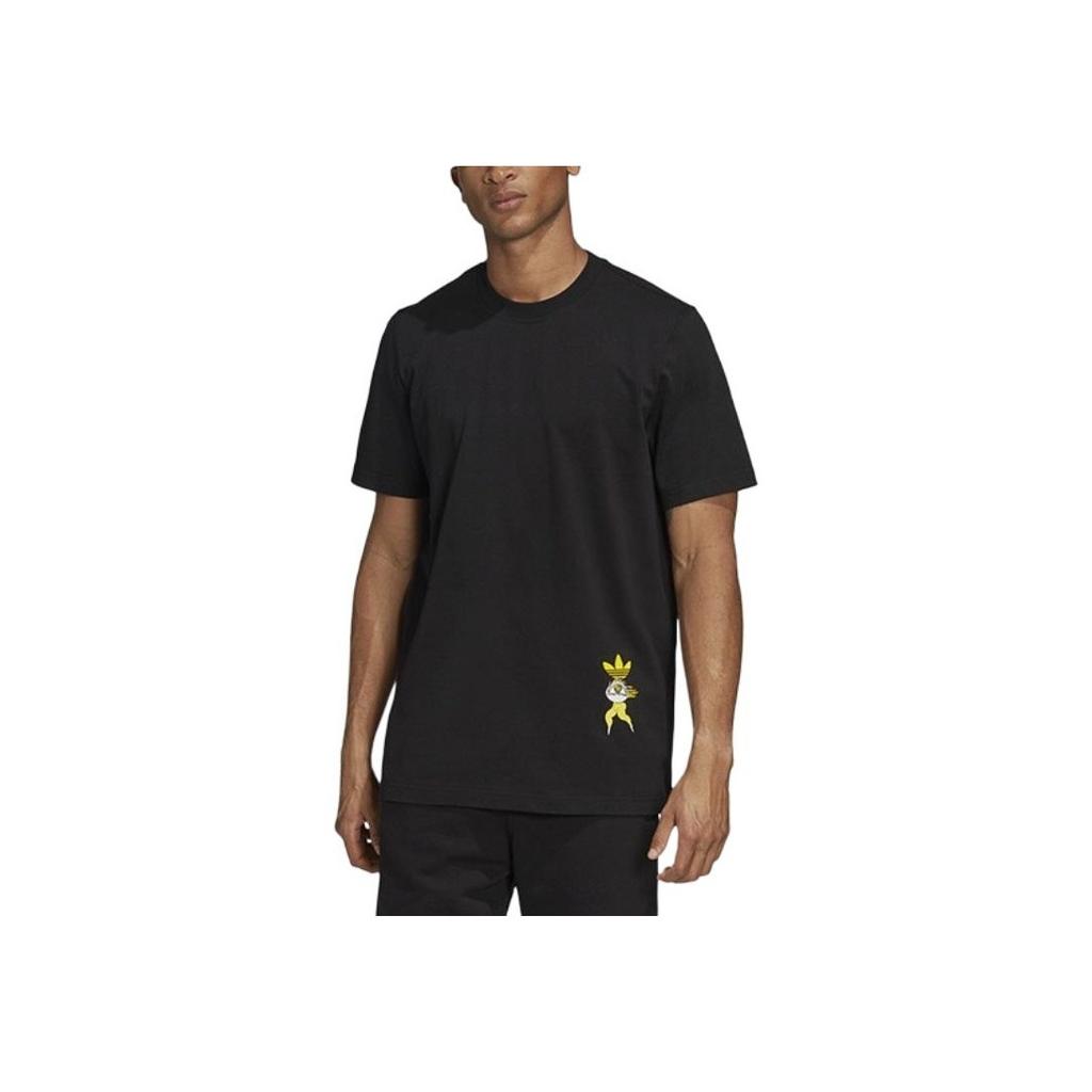 Adidas Originals Graphic Print Breathable Sports Casual Short Sleeve T-Shirt Men Tops Black FL8547