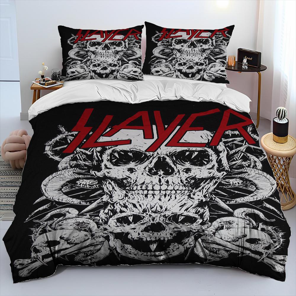 Comforter Slayer Heavy Metal Band Music Comforter Bedding Set Bed Set King Queen Size Bedding Set Kids
