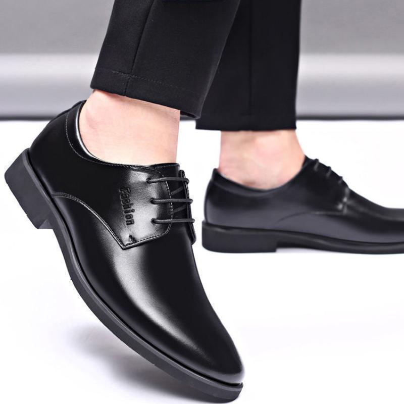 Jarní Podzimní Kožené Boty pro Muže Formální Oblečení Svatba Ploché Boty Britský Styl Ležérní Oxfordky Protiskluzové Kancelářské Pracovní Značkové Boty