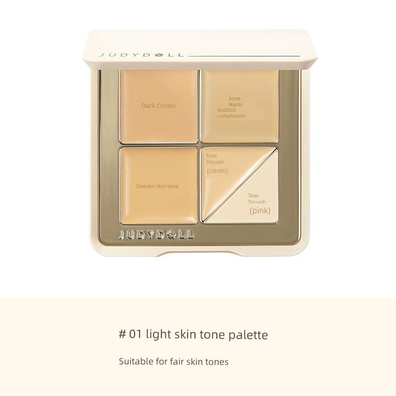 Juduo Orange Blossom Five-Color Concealer Palette Concealer Base Makeup Covers Spots, Dark Circles, Brightens Tear Troughs and Nasolabial Folds
