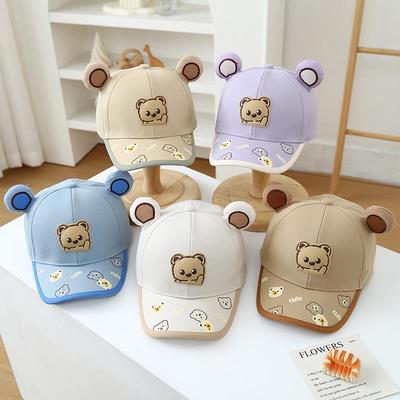 Cappellino da Baseball per Bambini con Orecchie d'Orso Cartone Animato – Carino Cappello Parasole per Bambini e Bambine