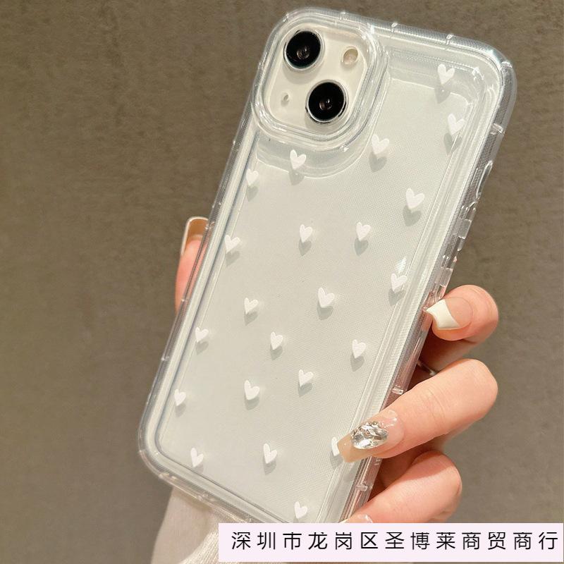 Full Screen Small Love for Apple 15 Mobile Phone Case Iphone14promax Anti-drop Soft Rubber 13/12/11 Airbag