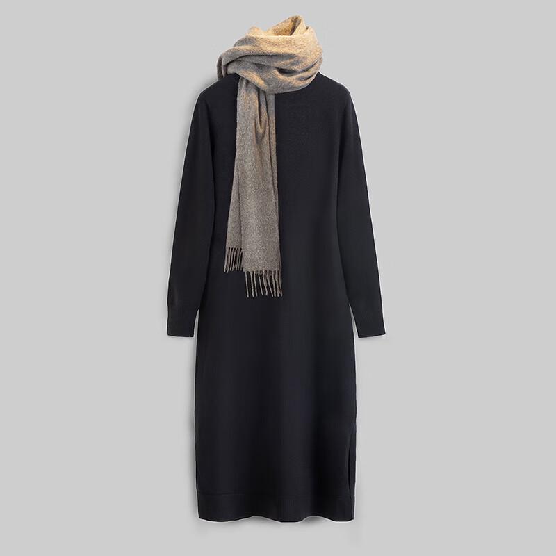 

Elegant High-Neck Knitted Commuter Dress XL